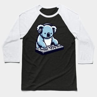 Cute koala bear with headphones and dj mixer, koala lover, kawaii koala bear illustration Baseball T-Shirt